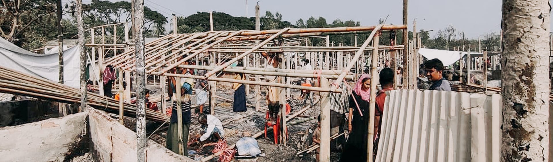 rohingya refugee camps rebuilding houses