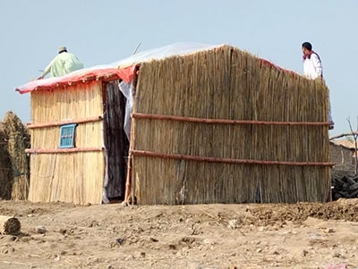 bamboo shelter in pakistan
