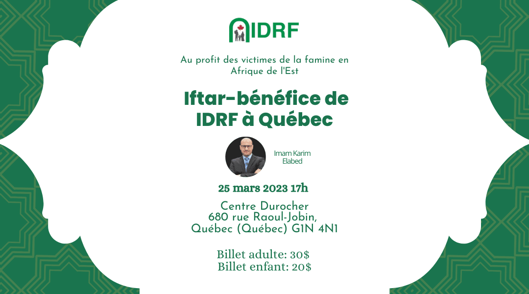 Iftar-bénéfice de l’IDRF à Québec