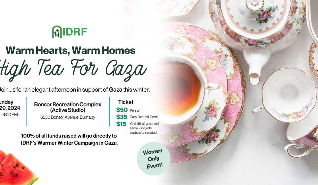 Warm Hearts, Warm Homes – High Tea for Gaza